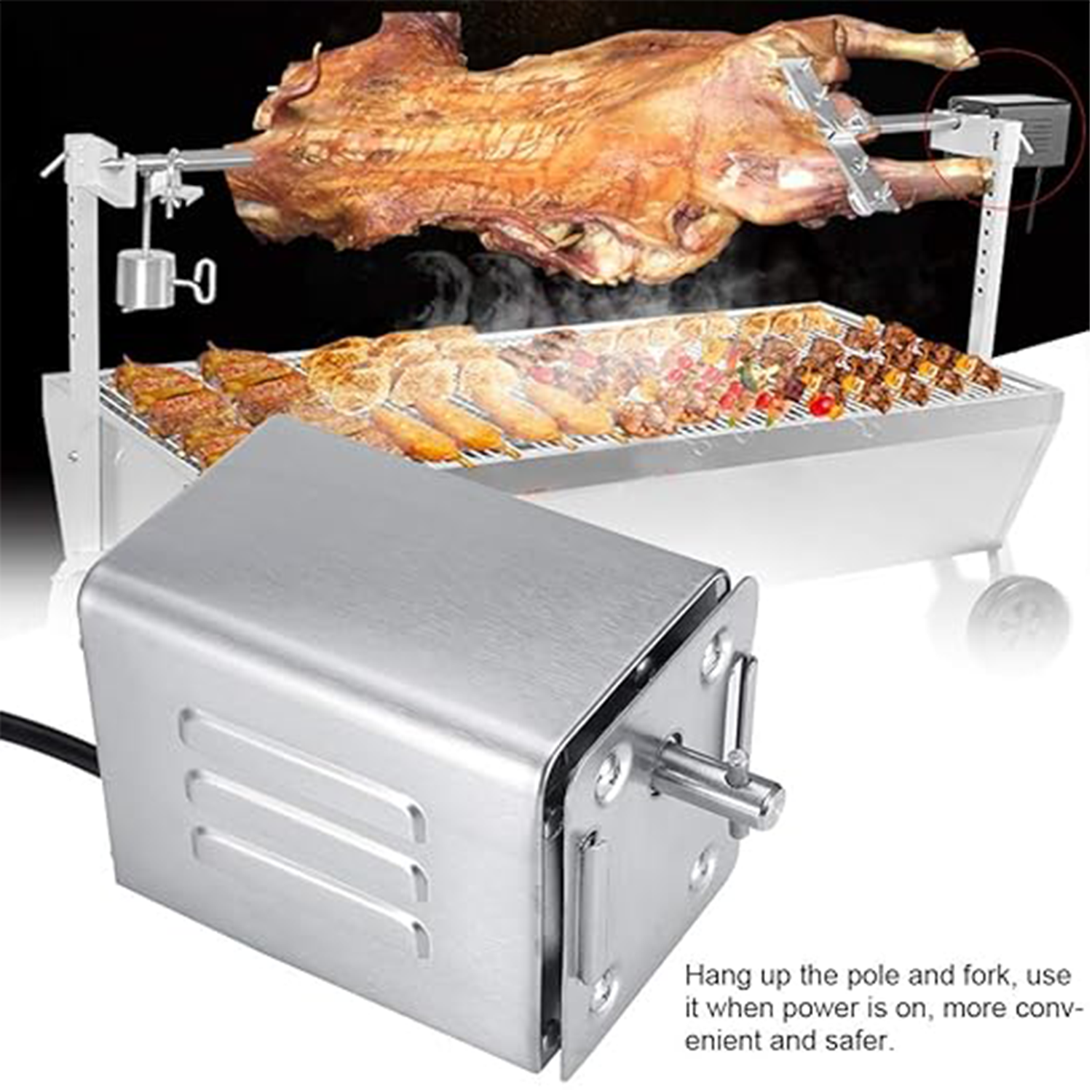 Electric BBQ Rotisserie Spit Motor Stainless Steel 80kgs Replacement 220V-240V photo 4