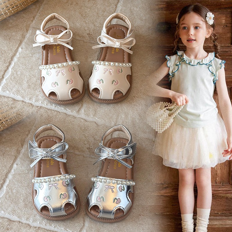 2026 Summer New Baby Girls Sandals, Closed-Toe Breathable Princess Shoes, Korean Fashion Little Kids Sandals photo 1