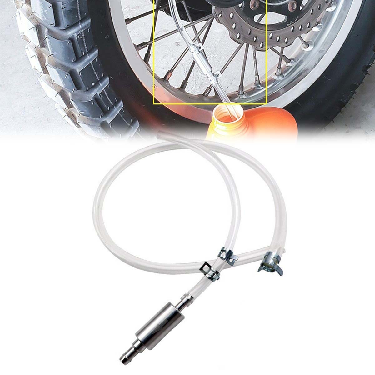 2 PCS Brake Bleeder Hose, One Way Check Valve Tube Bleeding Tool Kit photo 1
