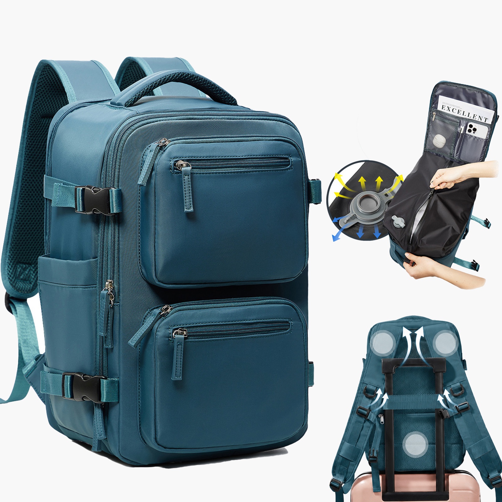Vacuum Compression Backpack, Budget Airline Boarding Travel Bag, Large Capacity Business Computer Bag, Lightweight photo 1