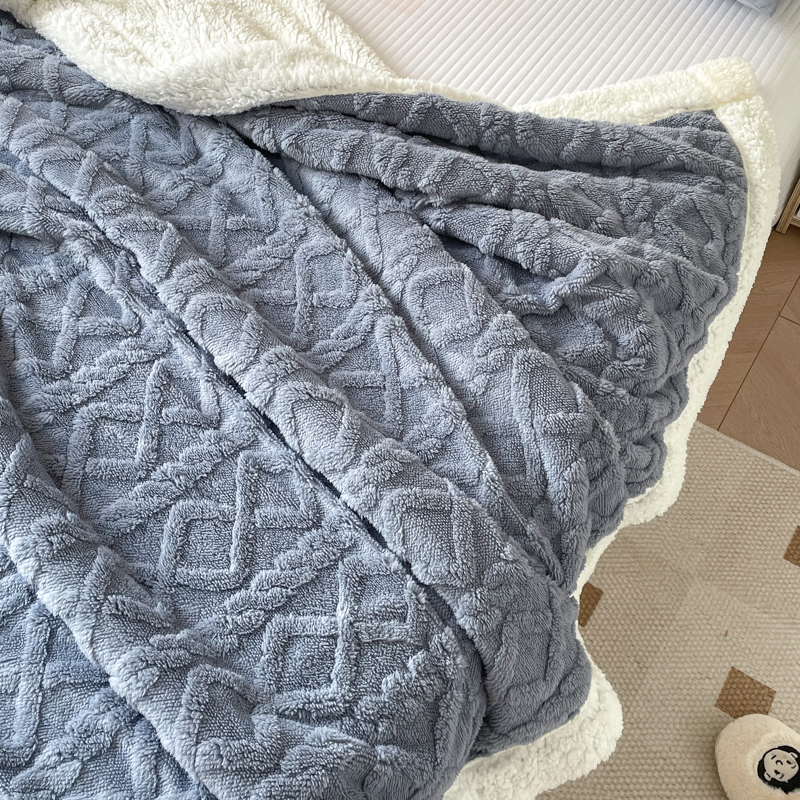 1PC Reversible Sherpa Throw Blanket, Textured Plush Warm Blanket For Sofa Couch Bedroom photo 3