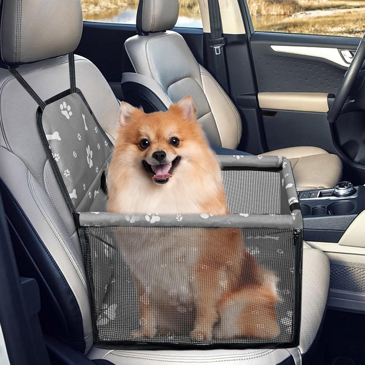 NEW Dog Car Seat For Small Medium Pet, Portable Cat Puppy Rabbit Seat Travel Booster photo 8