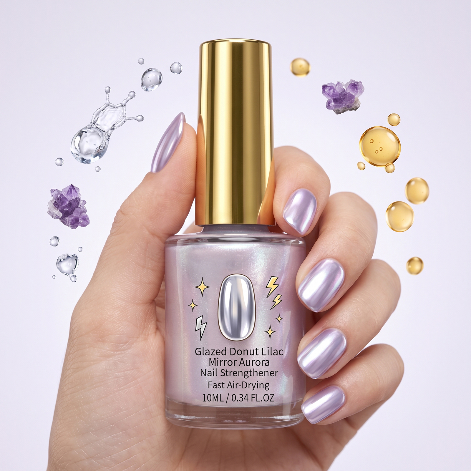 Mirror Aurora Purple Nail Polish 10ml 1piece photo 5