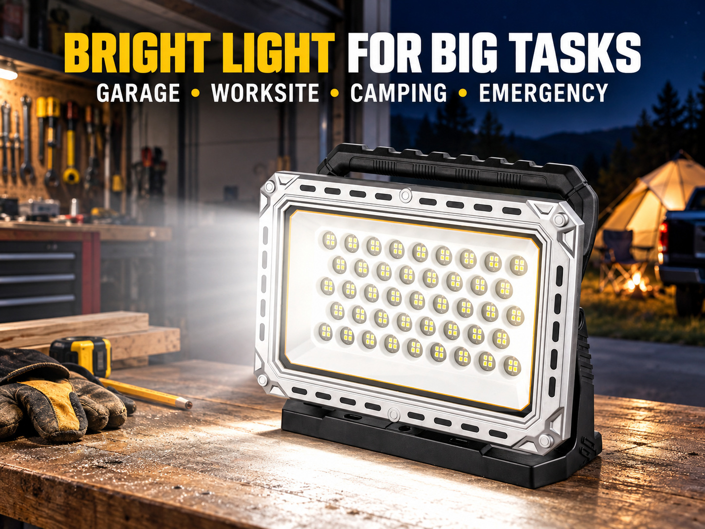 Rechargeable Battery Display Type C LED Work Light For W8141 5 2500LM SMD 2835 Flood photo 6