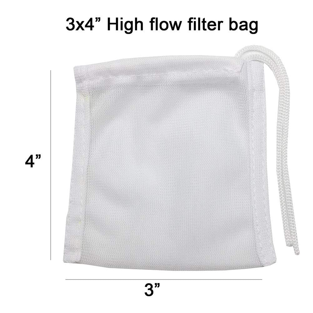 Fish Tank Small Sized Filter Bags, 6 Pack High Flow Bags 3 By 4 Inches Aquarium Filter Media Mesh Bags With Nylon Drawstrings,White photo 4