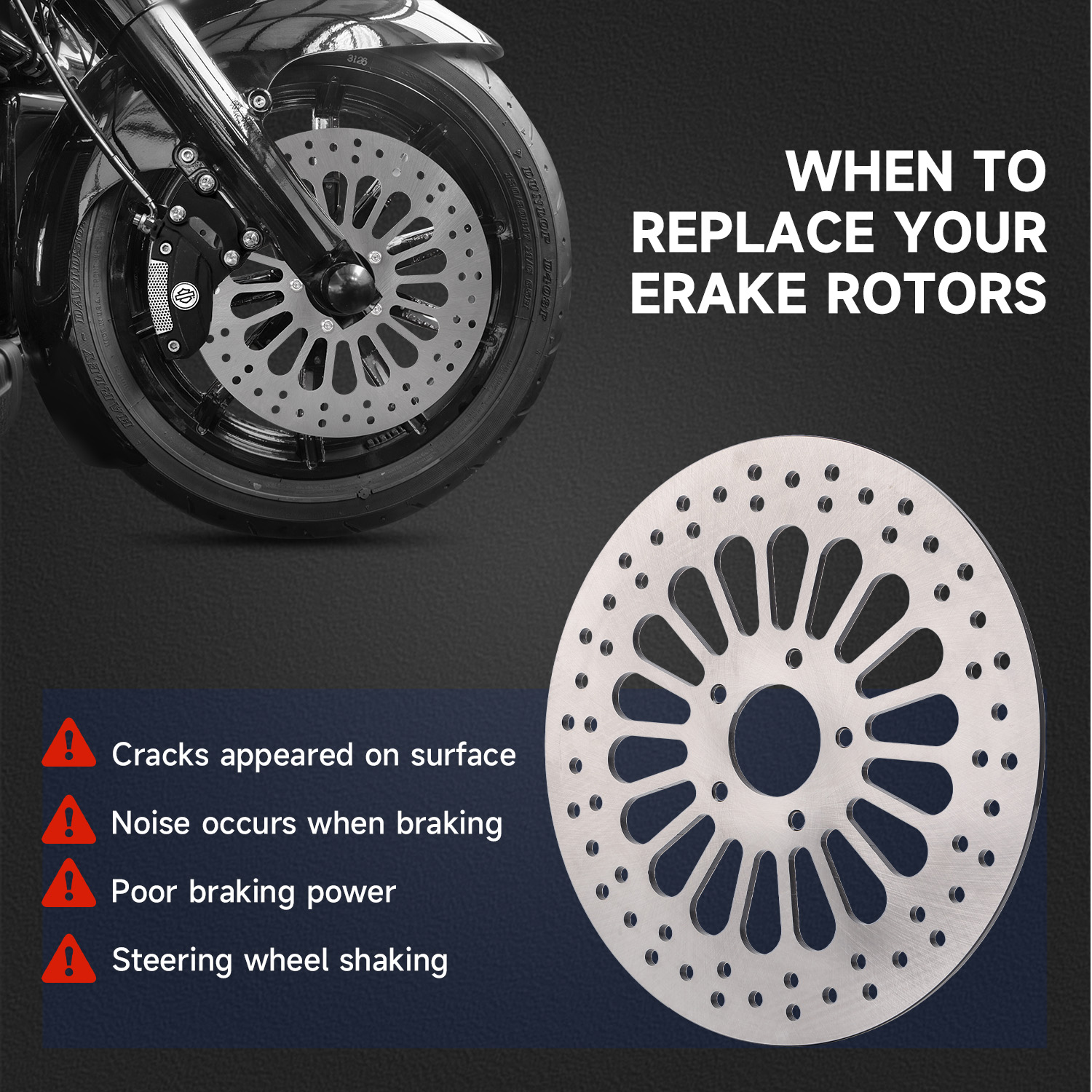 Pack Of 2 11.8IN Front Brake Rotors For H Arley Touring Road King Electra Glide photo 2