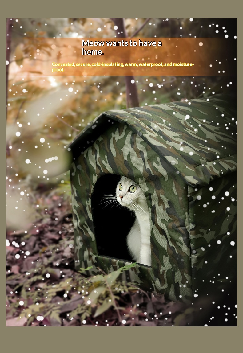 Outdoor Waterproof All-Season Closed Winter Warm Cat Shelter photo 8