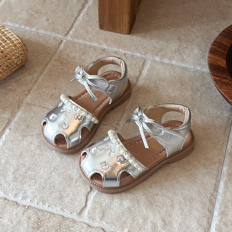 2026 Summer New Baby Girls Sandals, Closed-Toe Breathable Princess Shoes, Korean Fashion Little Kids Sandals photo 2