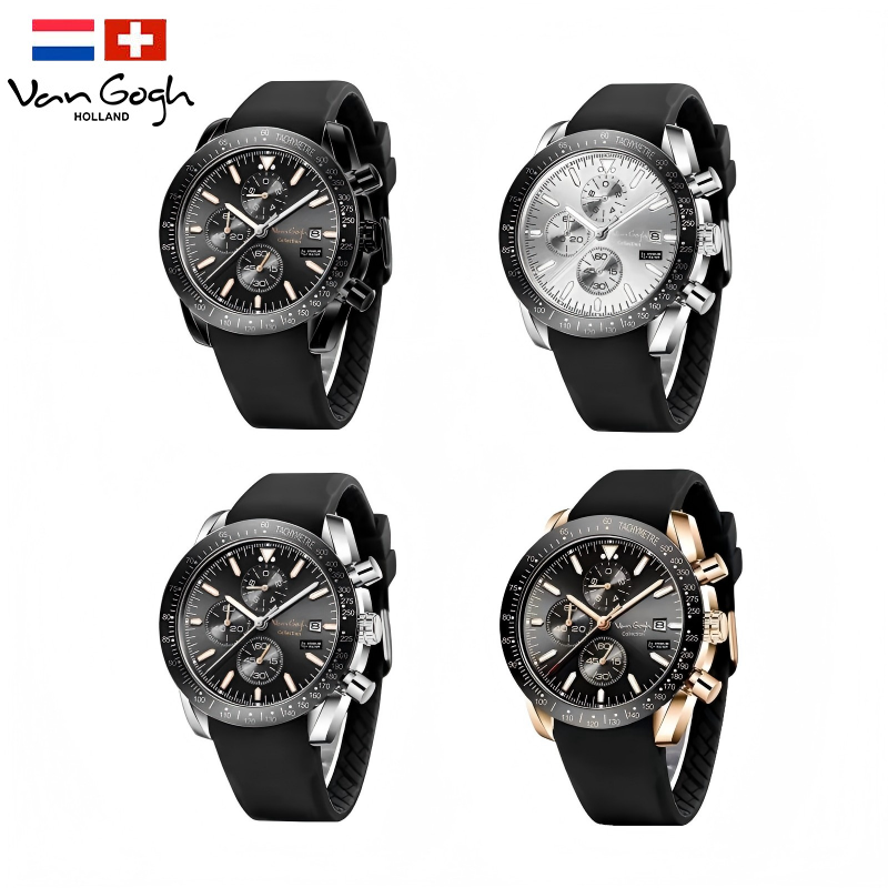 Van Gogh Starry Fantasy Series Men's Rubber Strap Watch photo 1
