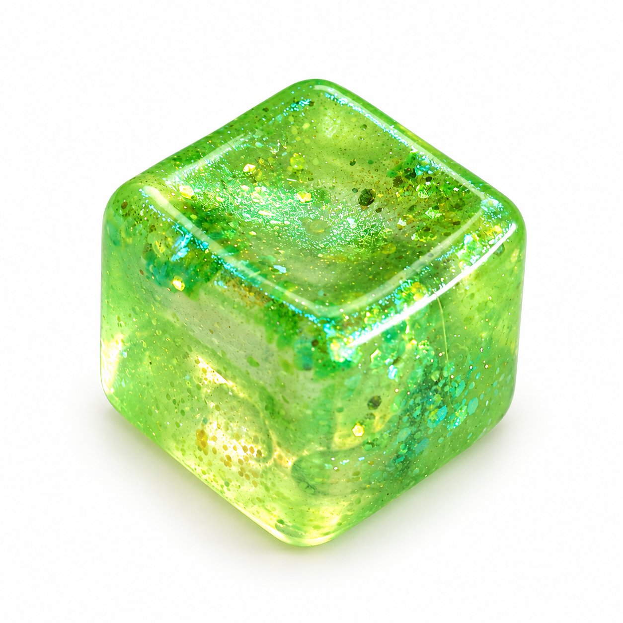 1pc Glitter Cube Squishy Fidget Toys, Slow Rising Squeeze Toy Square Stress Balls For Adults And Kids, Filled With Thick Substance And Glitter, Office Desk Toy For Anxiety Relief photo 8
