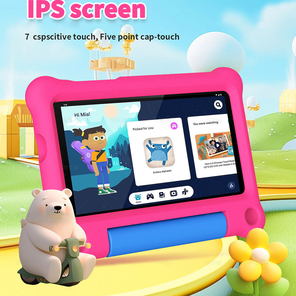 G-tab T7Pro Kids Tablet  7 Inch 1024&600 IPS Screen  Android 14  1.5GHz Quad-core CPU  4GB RAM 2GB &2GB Expansion 64GB ROM 2.4&5GHz WiFi  3000mAh Battery  2MP&2MP Camera-Pink photo 2