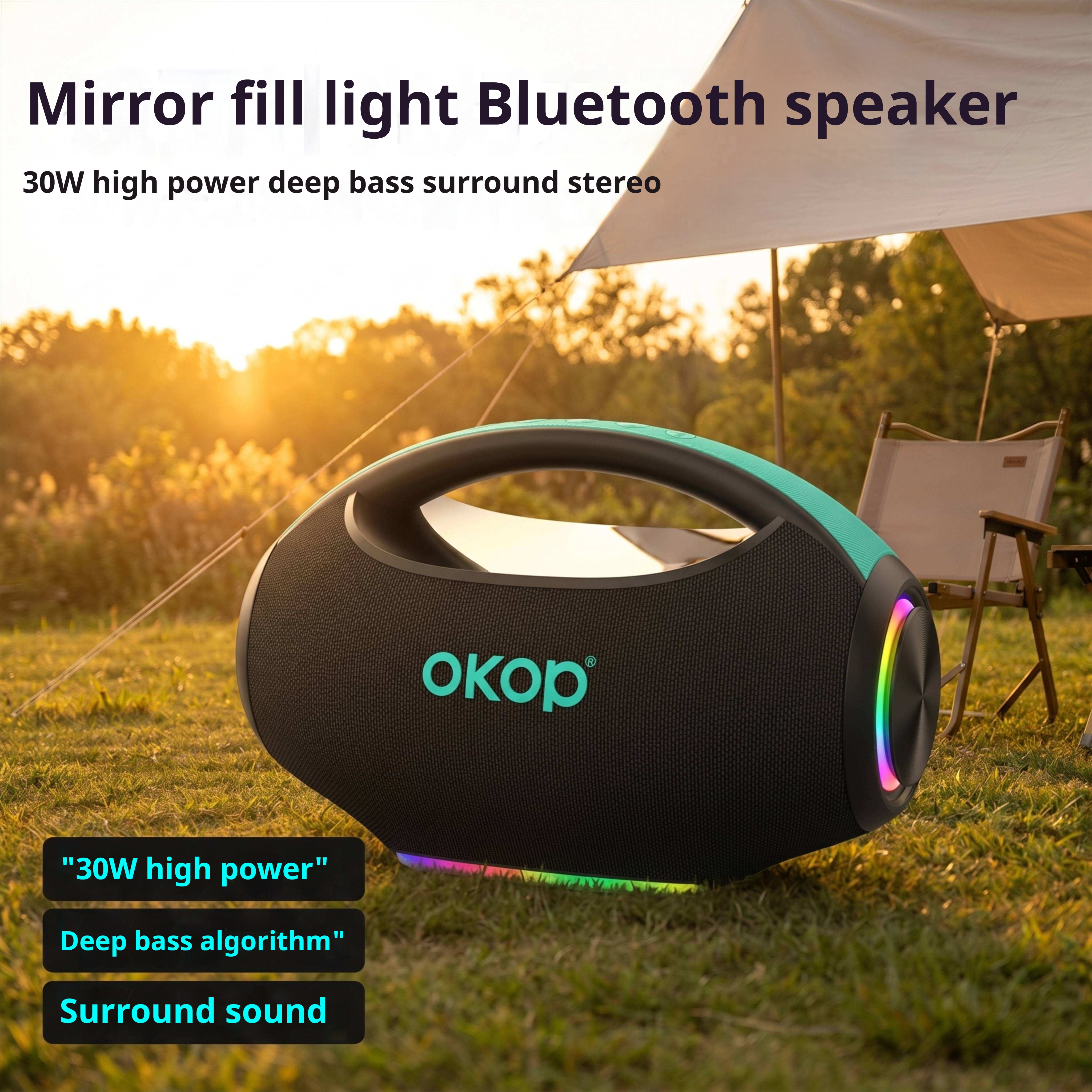 KP-861 Best-selling Wireless Bluetooth Speaker Portable Handle RGB Lighting Long Battery Life High Sound Quality Factory Direct In Stock photo 4