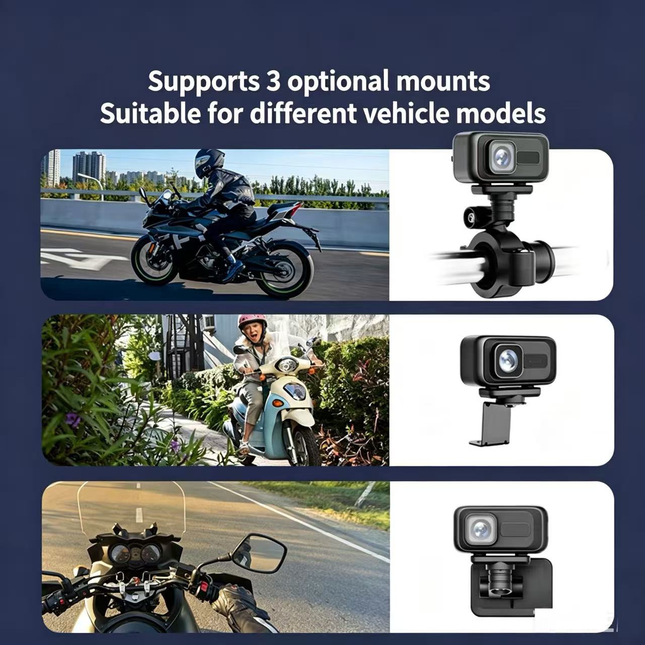 2K Motorcycle Dash Cam Outdoor Riding Waterproof Sports Camera For Electric Bicycles photo 7