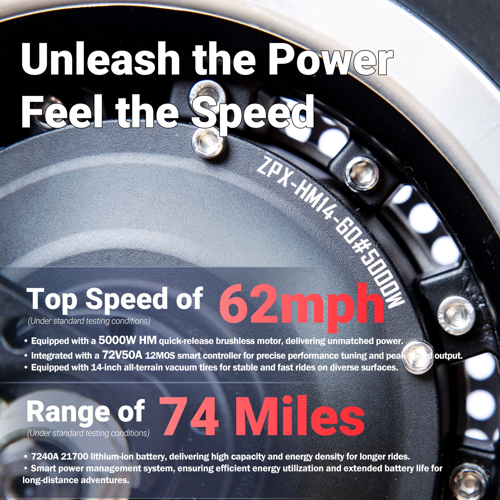X14 High Power 13 Inches Off-road Wheel 5000W Motor Eletric Scooter photo 8