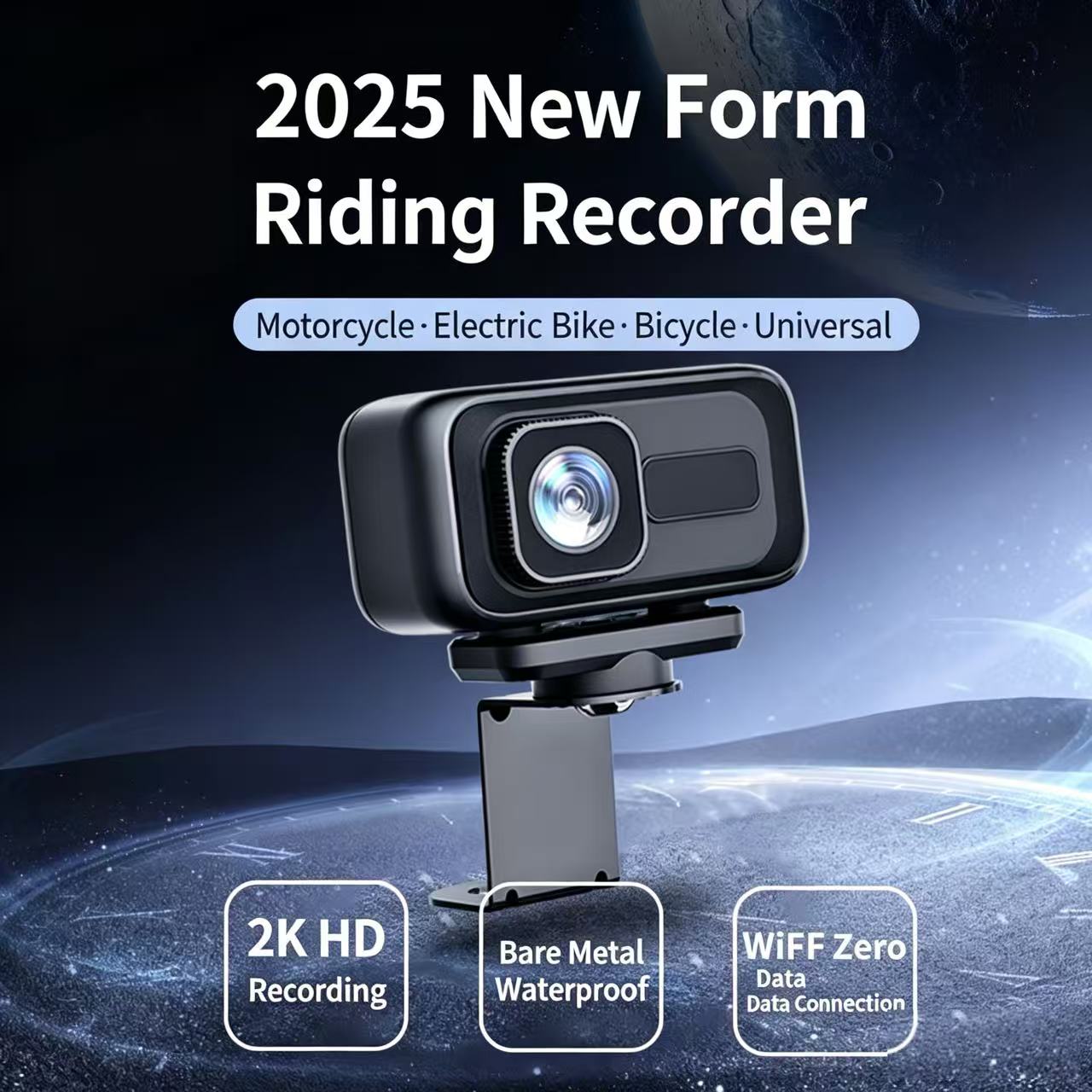 2K Motorcycle Dash Cam Outdoor Riding Waterproof Sports Camera For Electric Bicycles photo 1