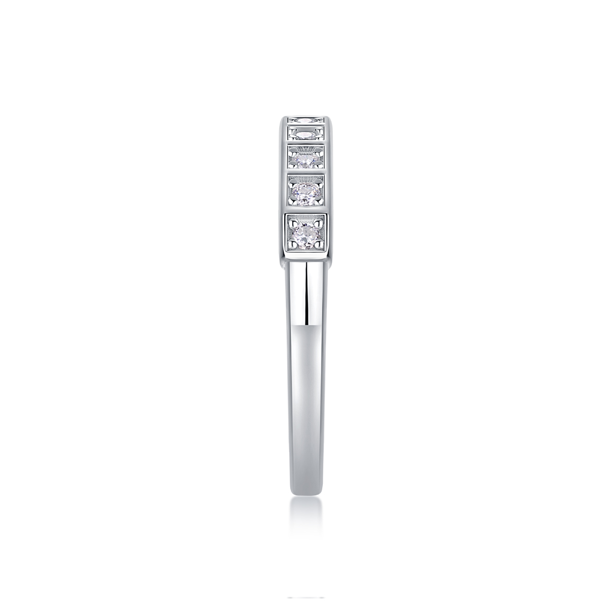 S925 Silver 1.6g Platinum Plated Moissanite Ring, 2.7mm Channel Set Band, D VVS1 GRA US 5-9 photo 2