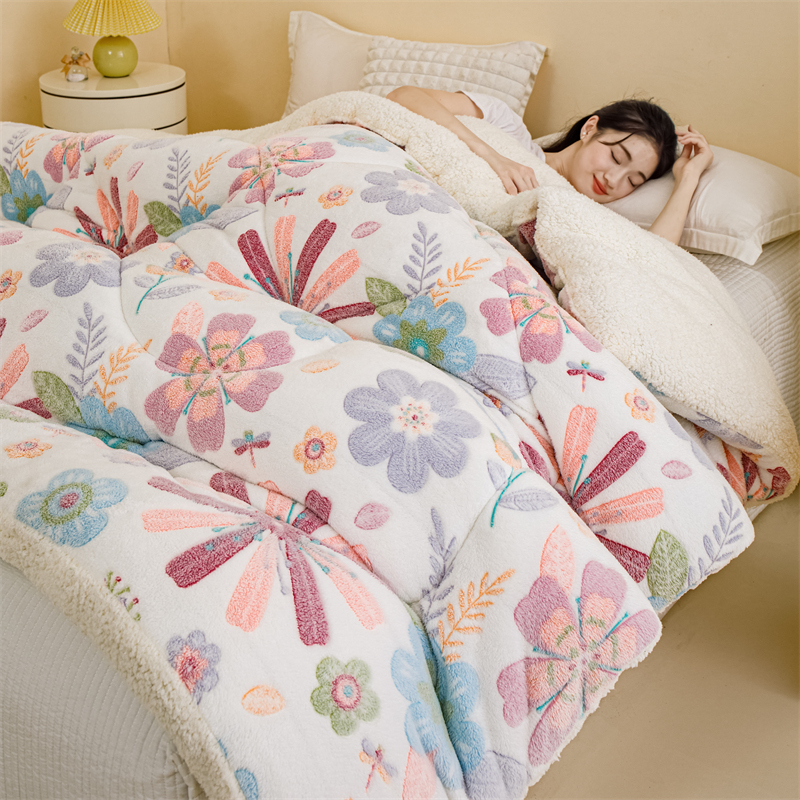 1PC Sherpa Comforter, Double Sided Warm Fluffy Bedding Comforter, Thick Soft Comforter For Bedroom All Season photo 4
