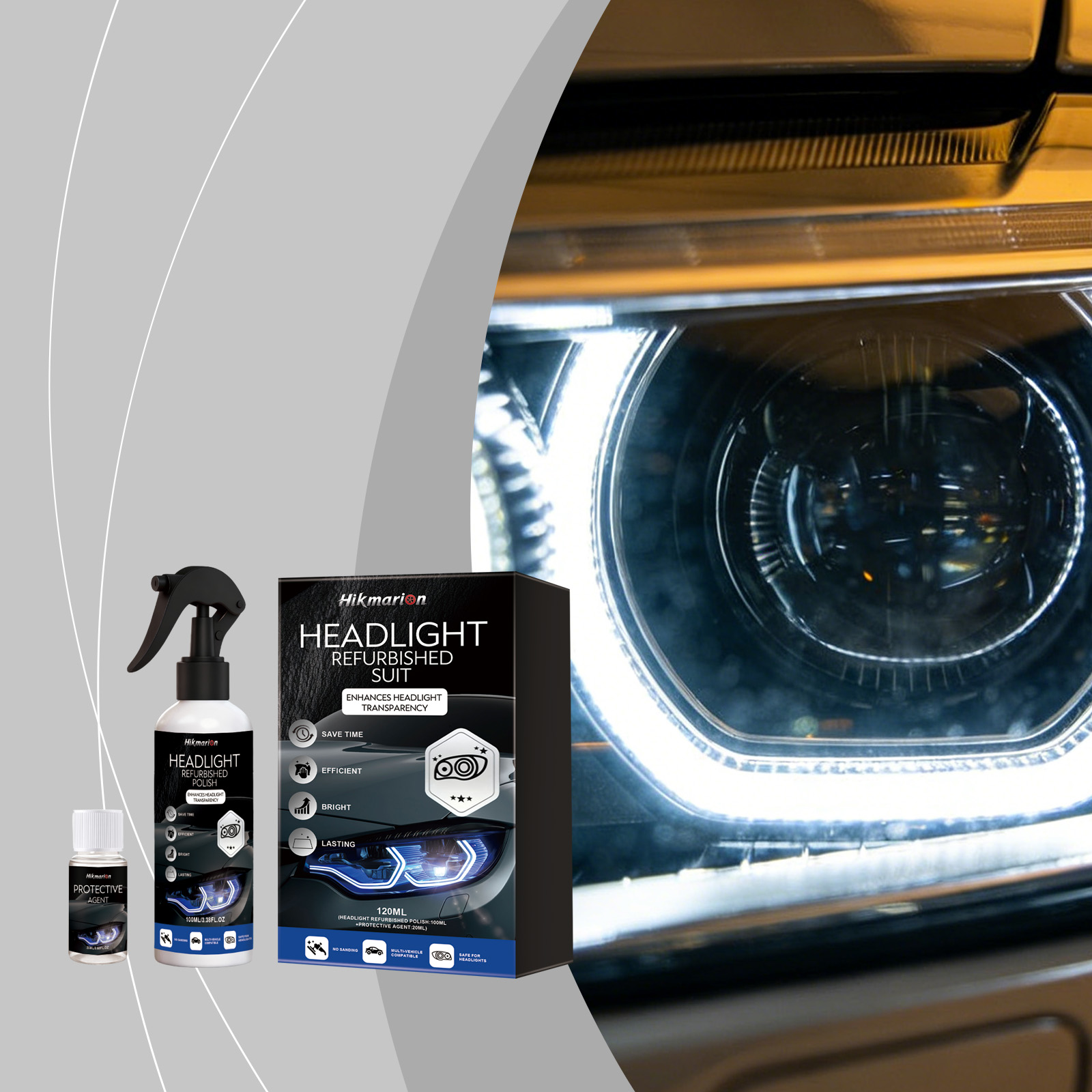 Front Headlight Refurbishment Kit 1 Set Per Box photo 2