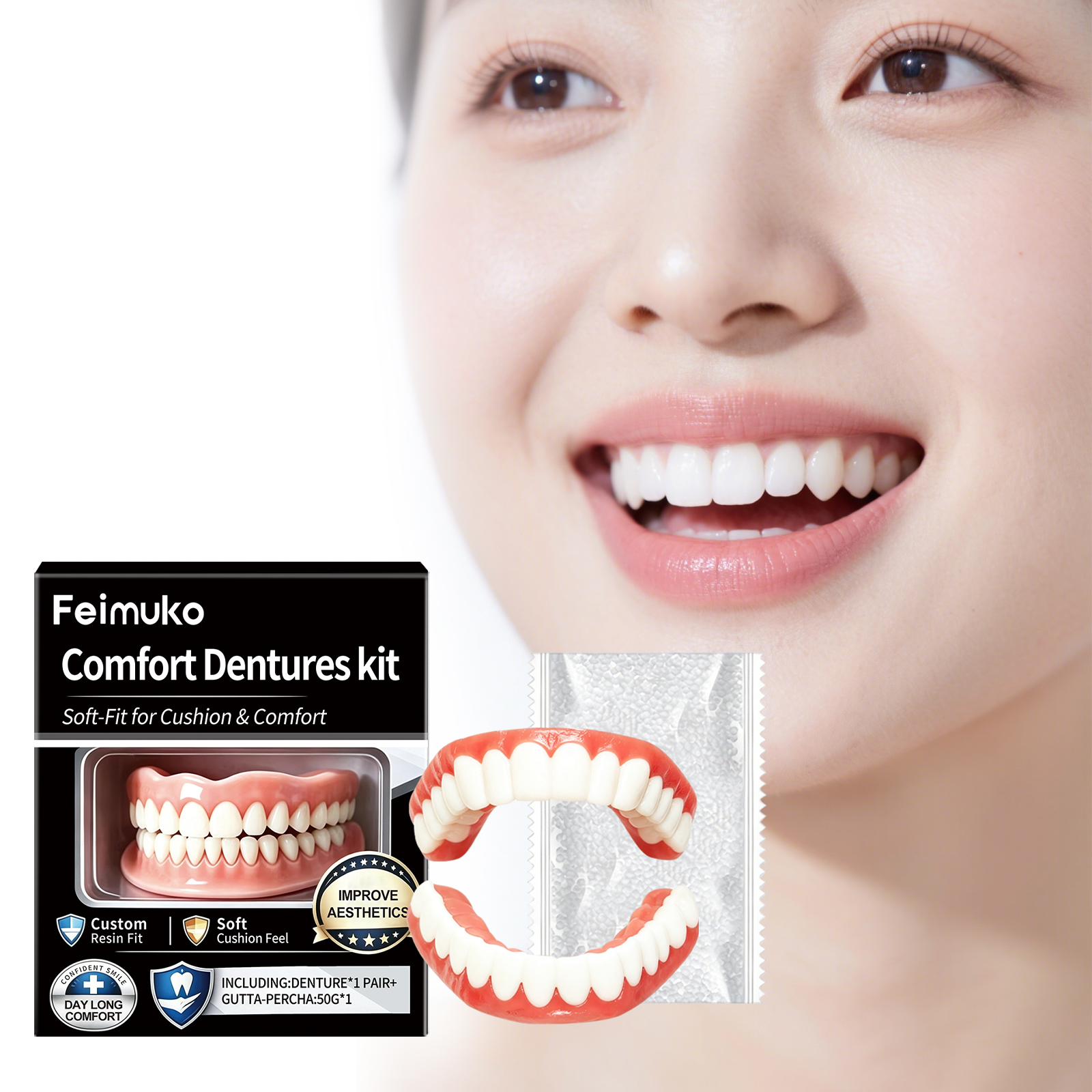 Comfortable Denture Set, 1 Set Per Box photo 1