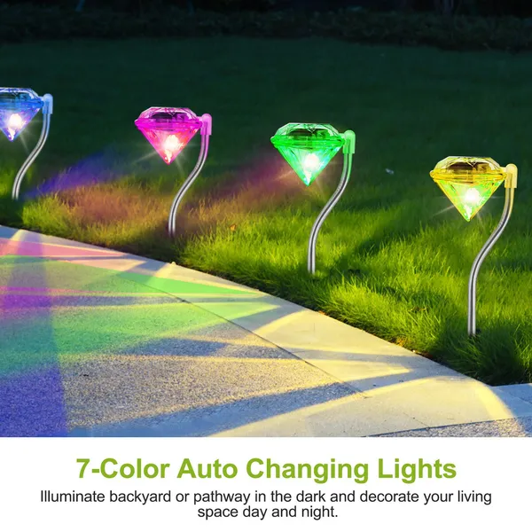 4Pcs Solar Garden Light Outdoor Diamond LED Light IP65 Waterproof photo 4