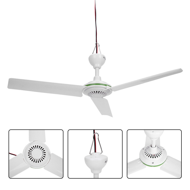 1-2x 12V Ceiling Fan Portable Solar Power 3 Blade 0.7AMP Caravan Camping Outdoor photo 2