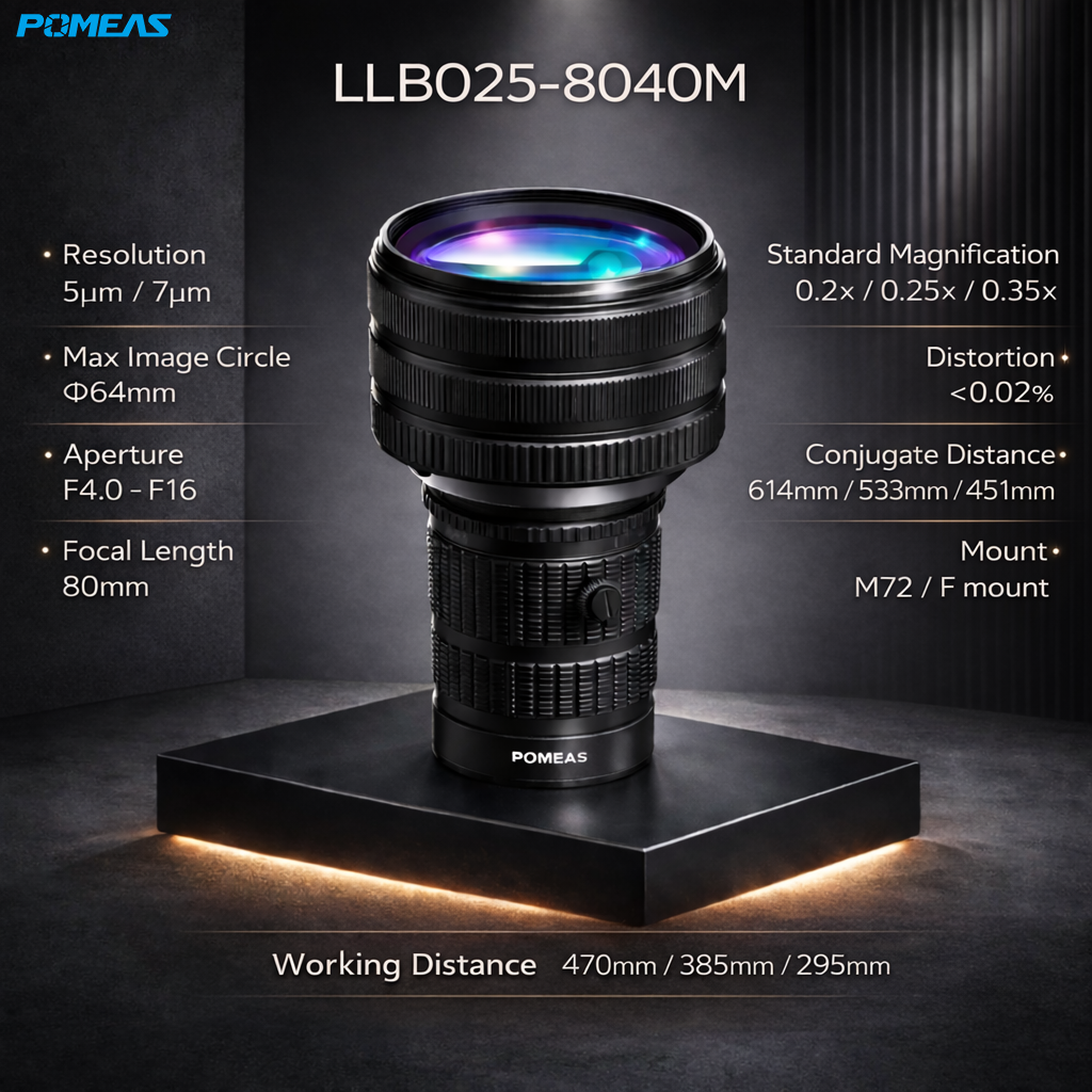 LLB025-8040M 0.25X 80mm F4.0 8K Line Scan Lens With 62mm Image Circle For Industrial Inspection photo 3