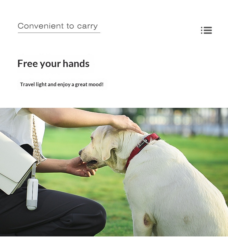 Pet Toilet Pet Garbage Bag Distributor With LED Light Lighting Portable Pick-up Dog Walking Artifact Charging photo 3