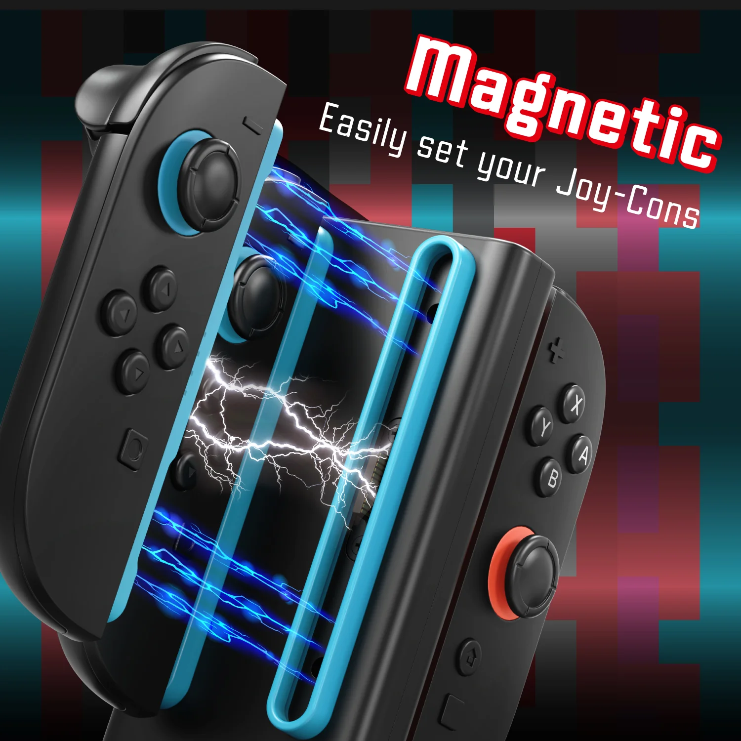 4 In 1 Charging Dock Dual-Direction Magnetic Fast Station With 9 RGB Light, Intelligent Protection For S Witch 2 Joy Con Controller Accessories, Black photo 7