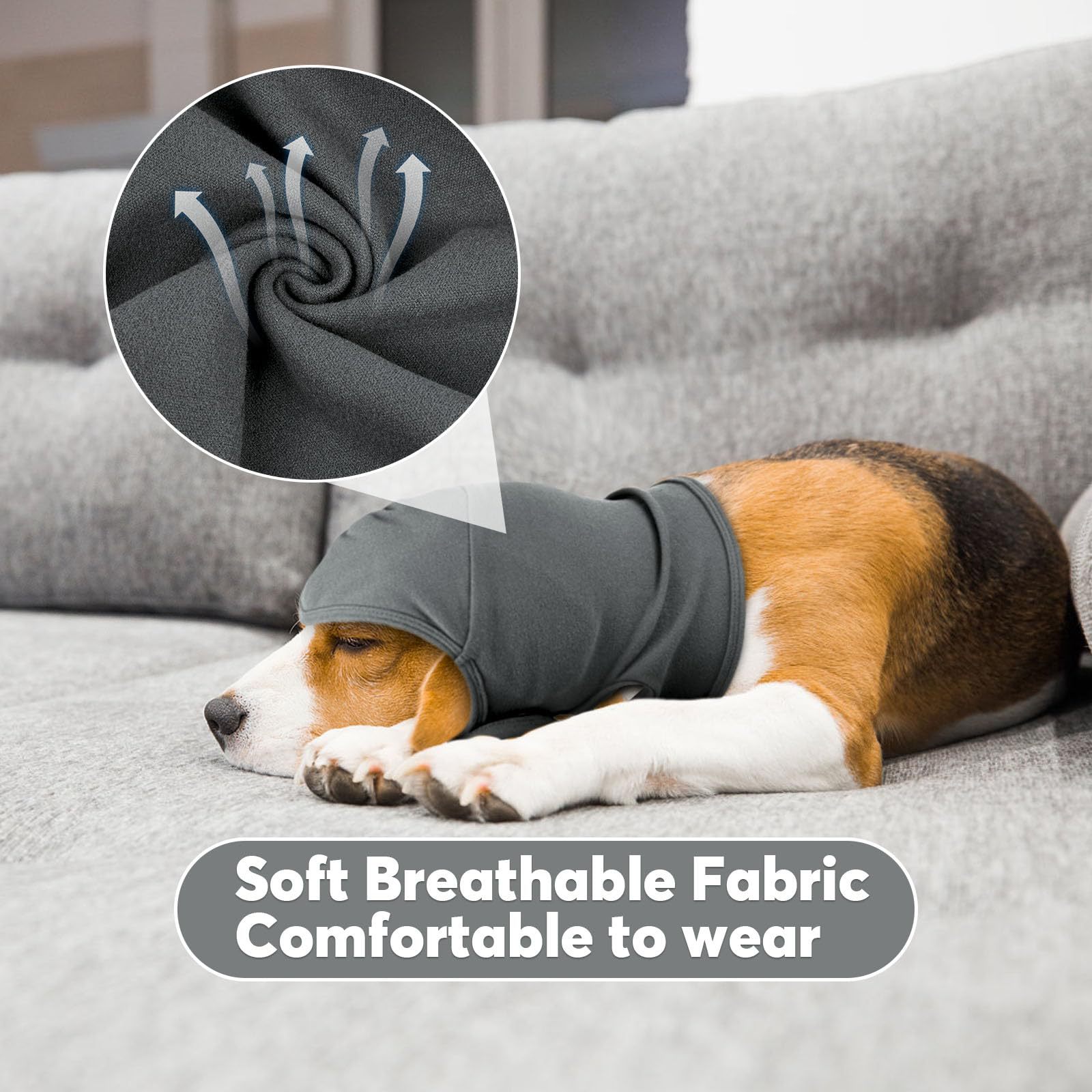 Calming Hoodie Dog Ear Covers-No Shake Hematomas Ear Wraps For Dogs, Adjustable Head Wrap Muffs Noise Cancelling Protector, Anxiety Relief, Fireworks & Grooming Bathing photo 6