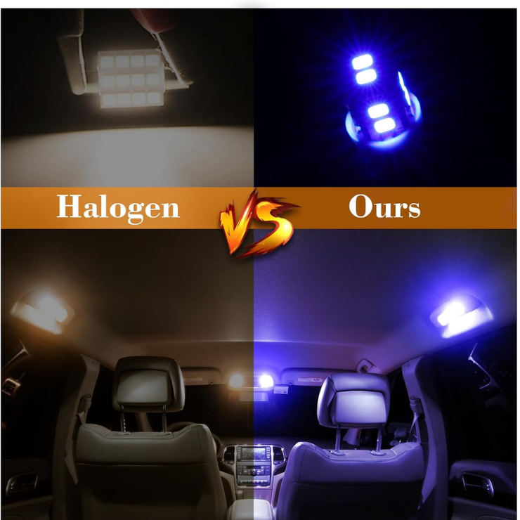 24 Pieces Dome Light LED Car Interior Bulb Kit Set 194 T10 DE3175 578 31mm 42mm Bulbs Interior Replacement Lights For Car Map License Plate Door Side Marker Cornering Trunk Light - Blue photo 4