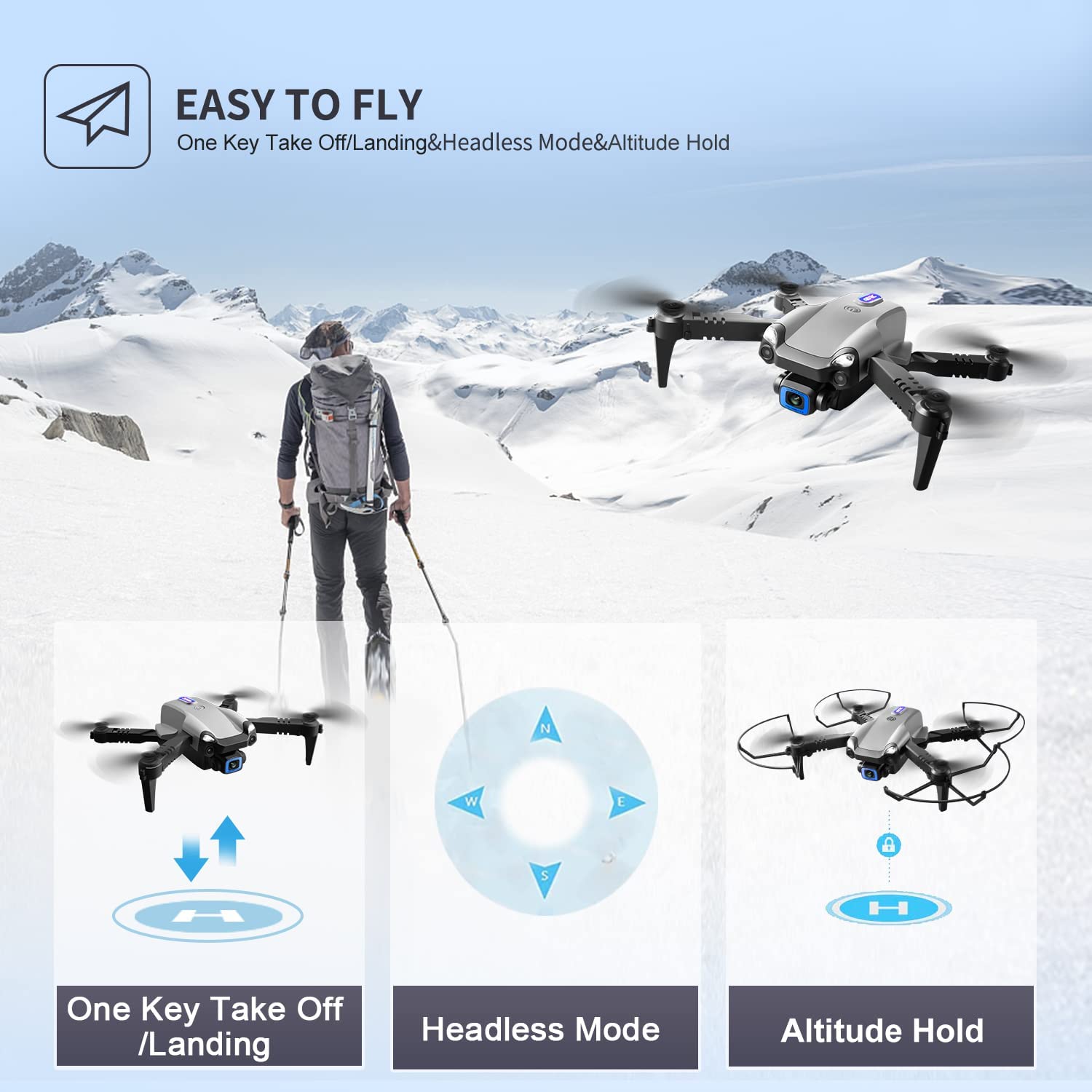 V20 RC Drone WIFI FPV 6K HD Dual Camera Gesture Photo Foldable Quadcopter 2 Battery,Suitable For Beginners.Logistics Is Randomly Sent By UPS, USPS,UNI,GOFO. photo 6