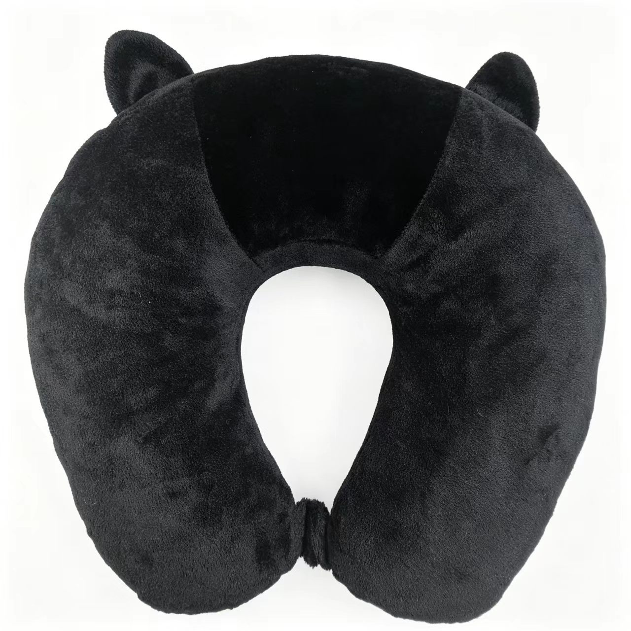Black Cat U Pillow Plush Neck Support Travel Pillow With Button Closure Cozy Cushion For Car Seat  Home Rest photo 2