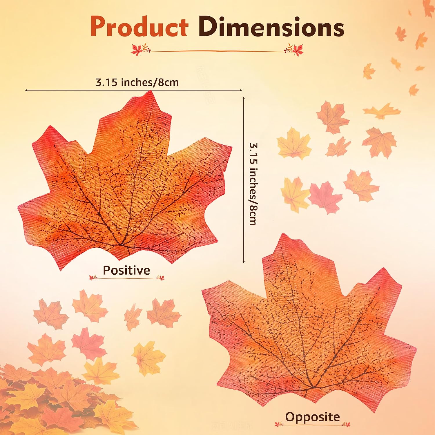 Artificial Fall Maple Leaves 350 Units, Colorful Faux Leaves With Vein Texture For Autumn Home Decor, DIY Crafts And Parties photo 3