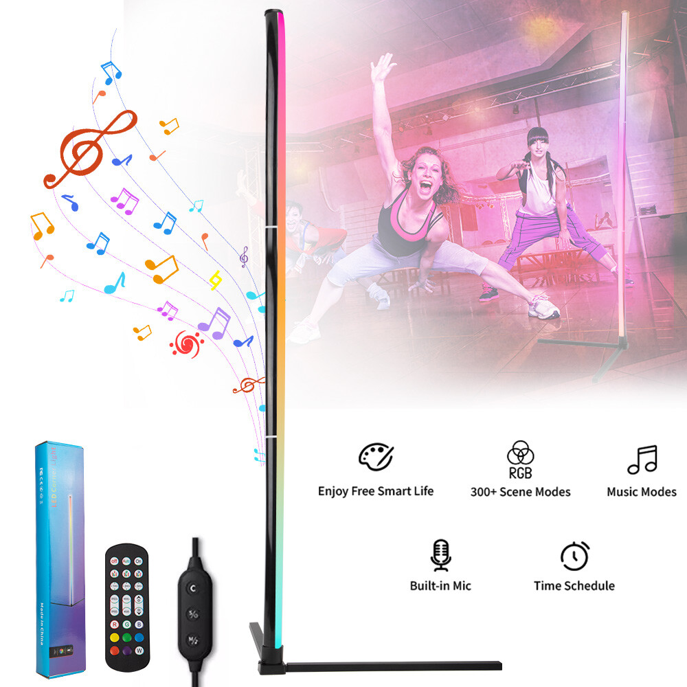 10W RGB LED Corner Floor Lamp  Modern Minimalist Remote-Controlled Mood Light For Home Decor photo 2