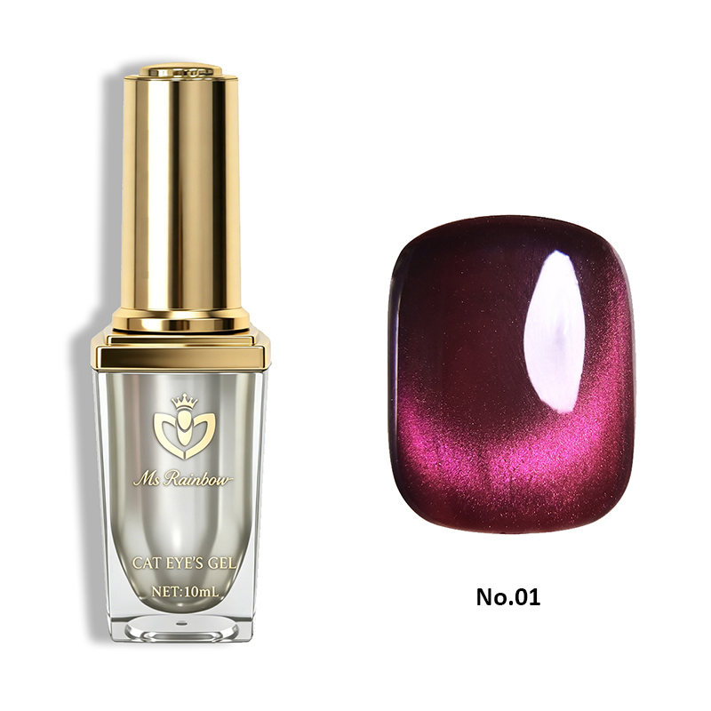 Ms Rainbow Starry Series Cat Eye Gel Polish,10ml,8 Colors Available,Glass Bead Shimmer Magnetic,Long Lasting UV Soak Off,Salon & Home Manicure,For DIY Nail Lovers photo 3