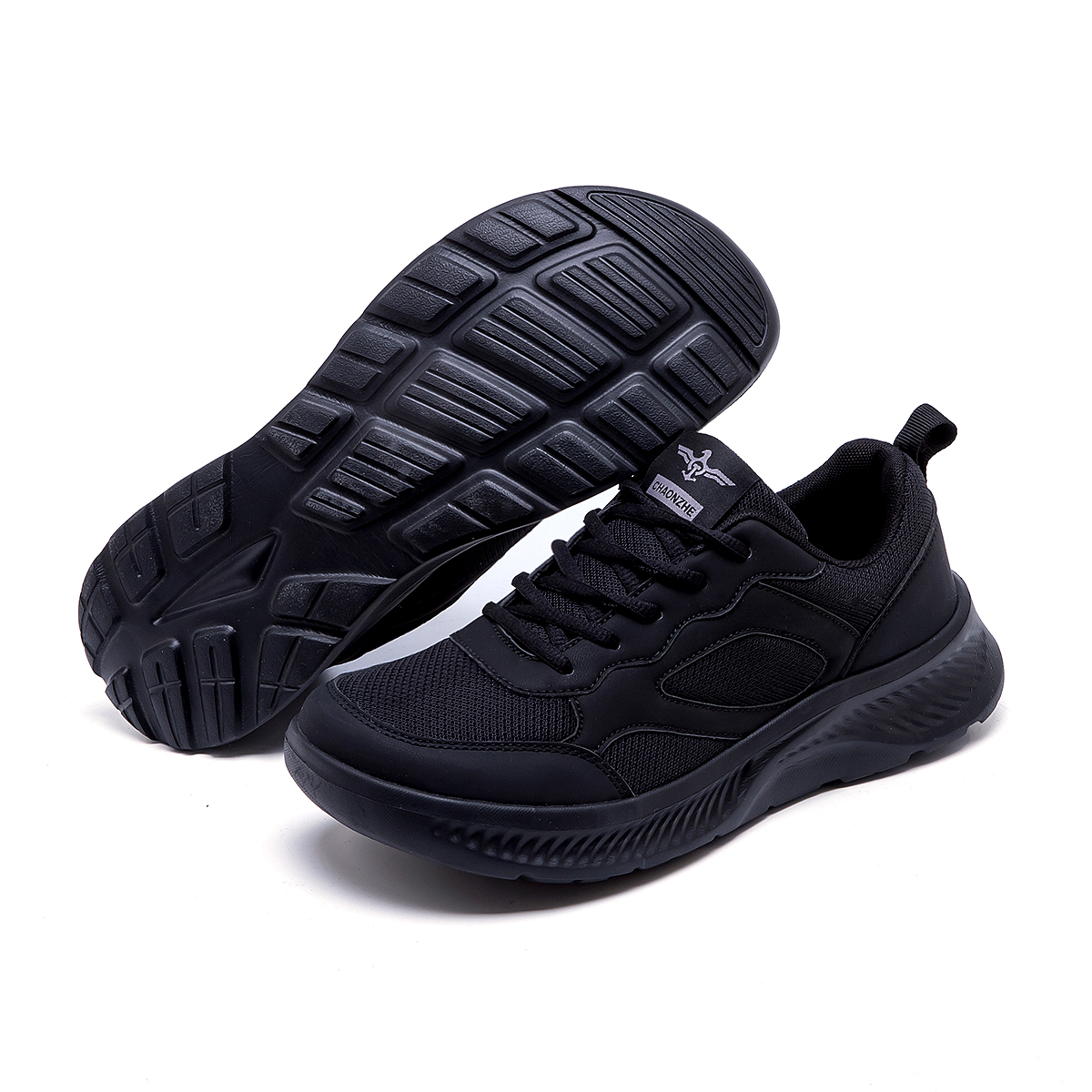 New Wide Fit Men's Sneakers, Wide Last Running Shoes For Wide Feet, Black Soft Sole Breathable Wide Toe Work Shoes For Men photo 5