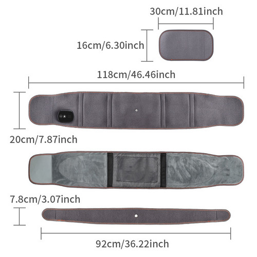 Electric Dual Infrared Light Heat Back Massager Waist Brace Lumbar Support Belt photo 3