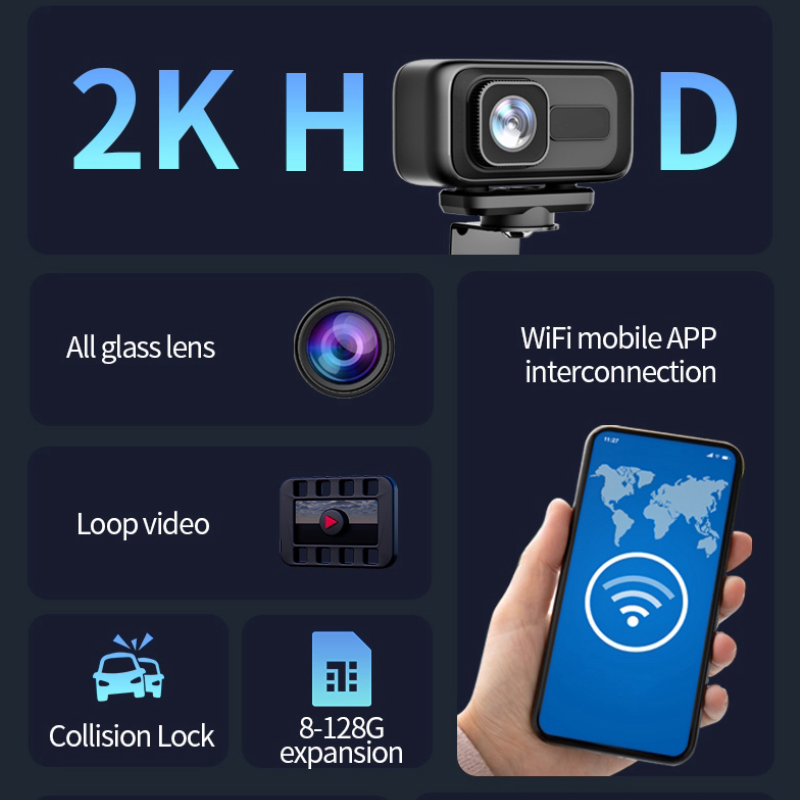 2K Motorcycle Dash Cam Outdoor Riding Waterproof Sports Camera For Electric Bicycles photo 5
