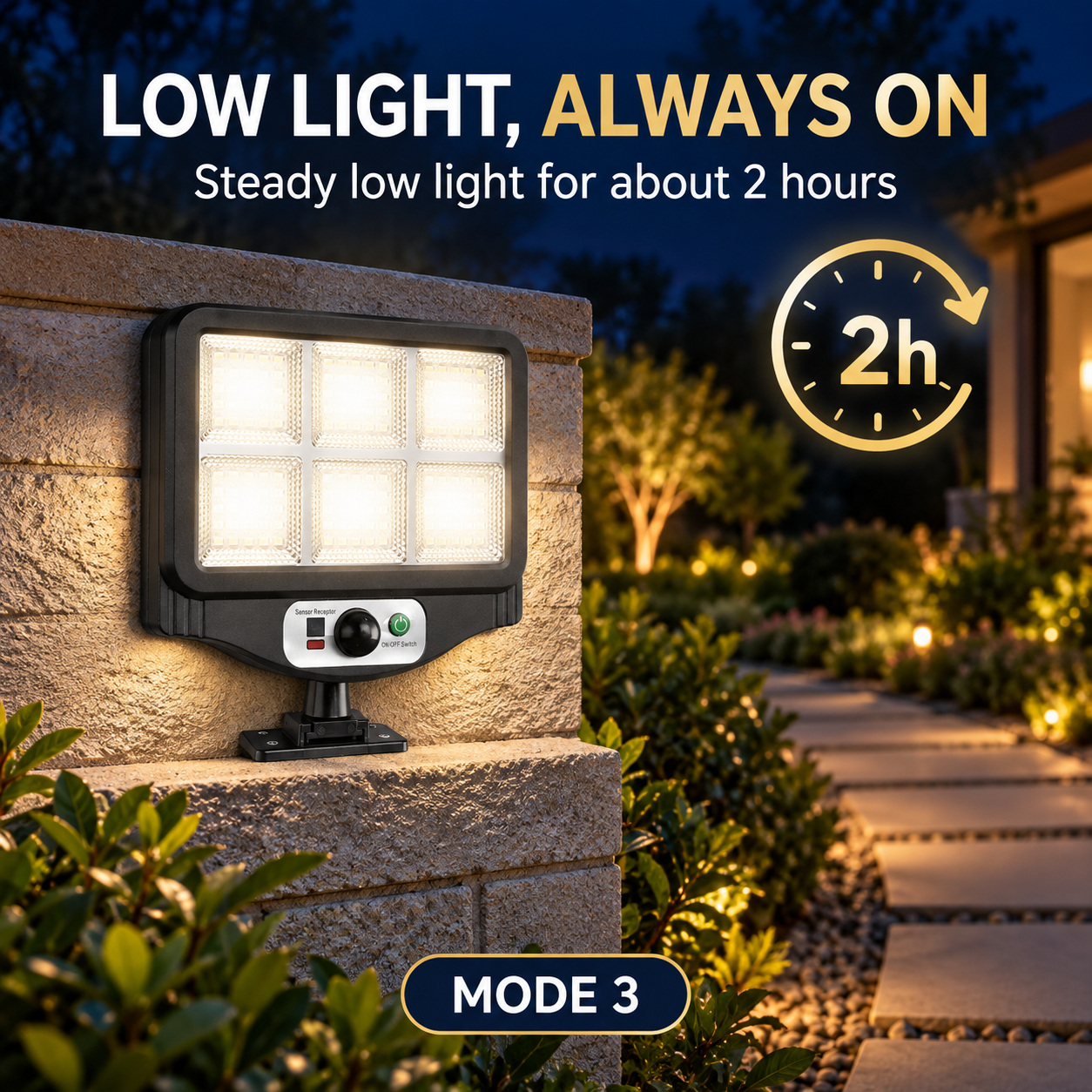 Solar Powered Rechargeable Motion Sensor LED Work Light 1500mAh For Auto W780 6 SMD 2835 photo 3