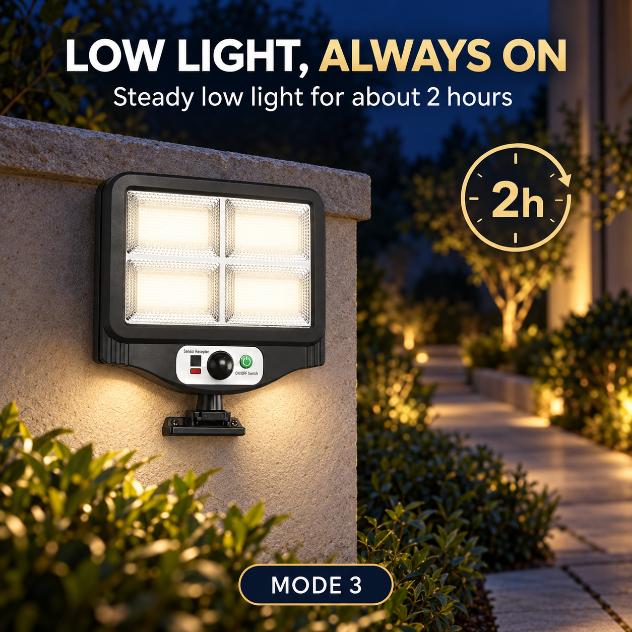 Solar Powered Rechargeable Motion Sensor LED Work Light 1500mAh For Auto W780 4 Street Remote photo 6