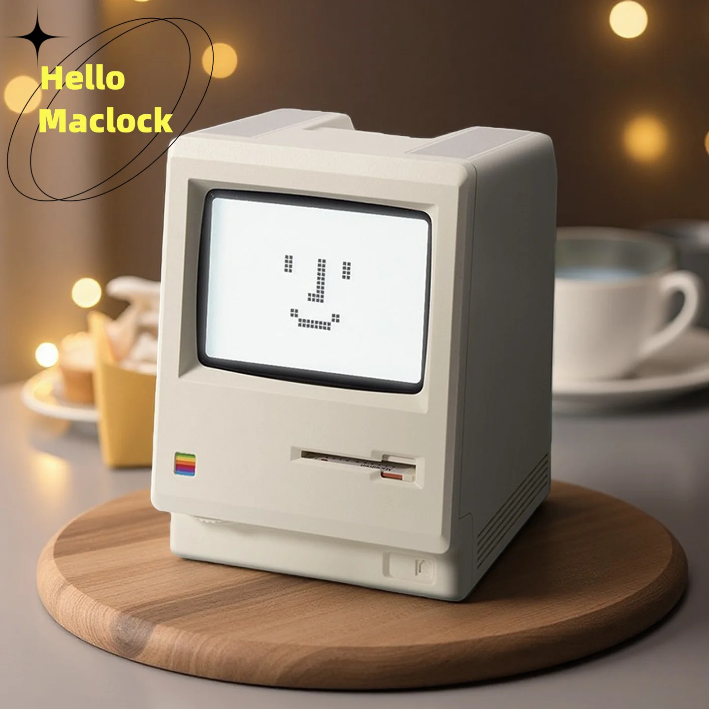 Retro Maclock Macintosh Alarm Clock A Classic Desktop Ornament Digital Clock photo 1