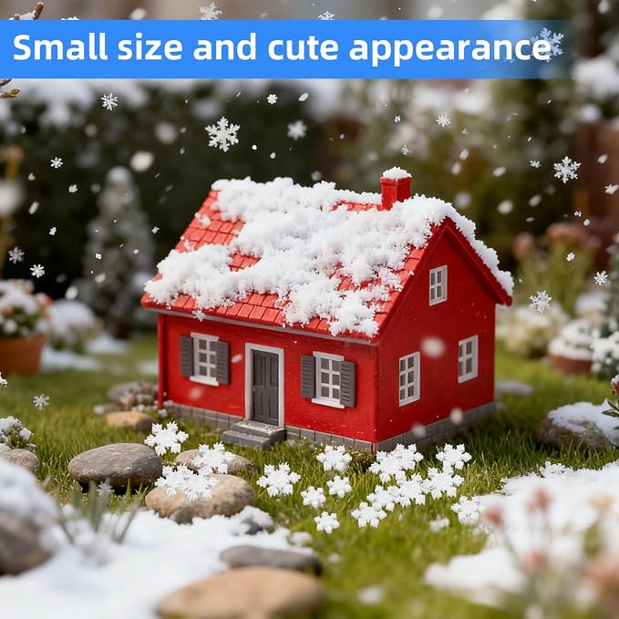 210-Piece Mini White Glitter Resin Snowflakes In 3 Sizes For DIY Christmas Tree And Winter Decor photo 2