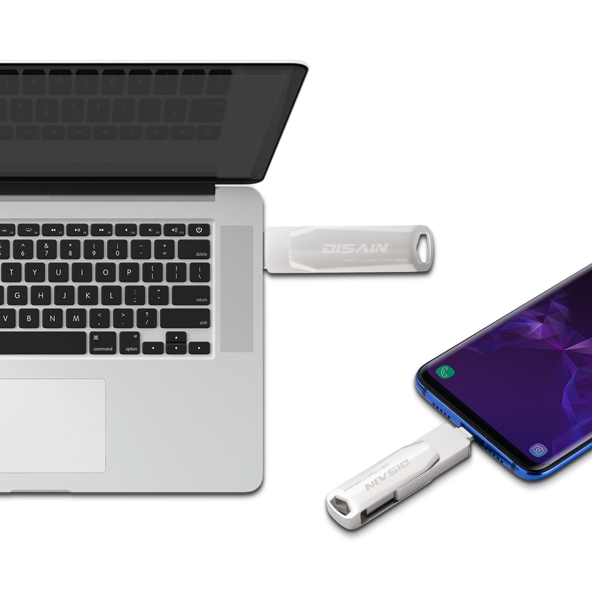 New Typec Metal Rotating USB  Drive Mobile photo 7