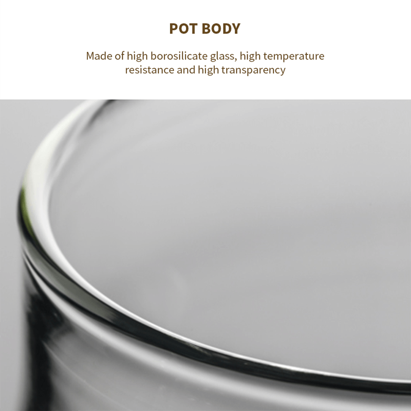 800ml Glass Teapot With Filter Lid Household Water Tea Coffee Jug Heat-Resistant photo 2
