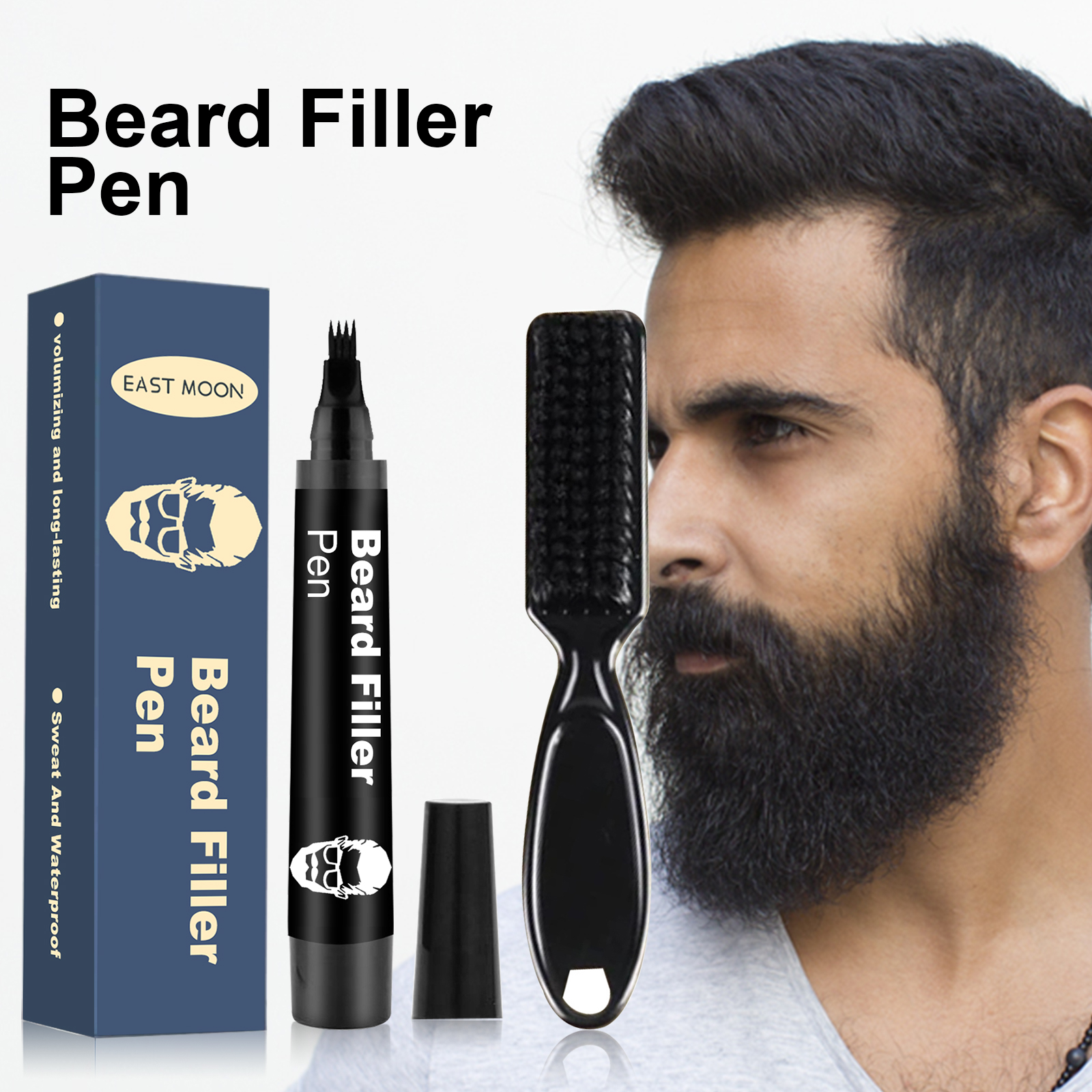 Beard Filler Black 1pc  1 Comb Box photo 5