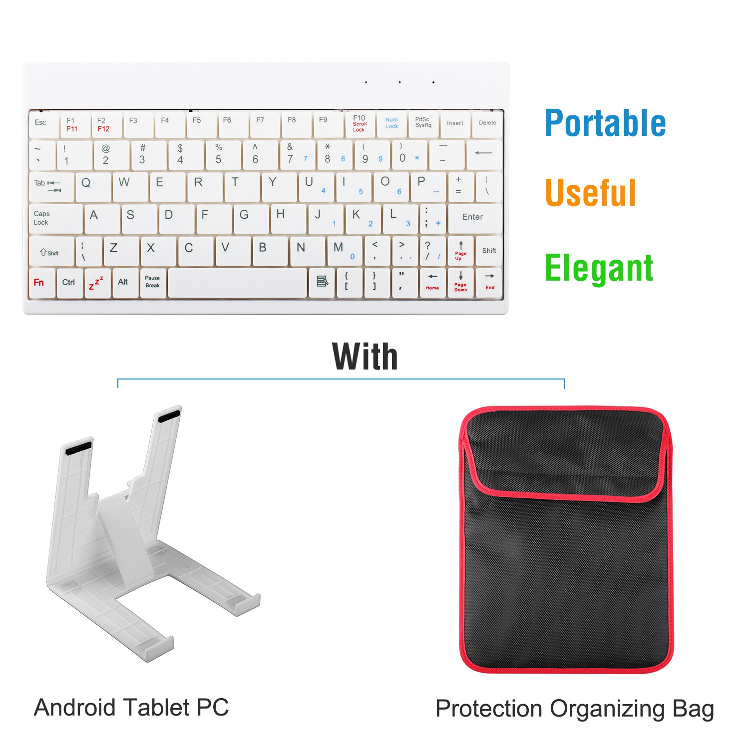 80 Keys Wired Keyboard Mini USB Connector Keyboard Portable Durable Keyboard With Carry Bag Tablet Stand For Android Window Tablet photo 4