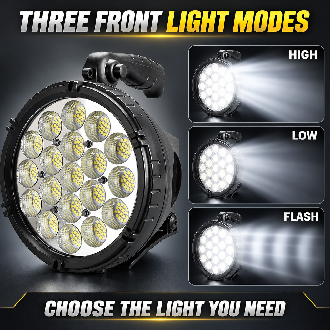 Rechargeable Battery Display LED Work Light 9000mAh For Auto W868A 2200LM Flood 6x 18650 Red photo 7