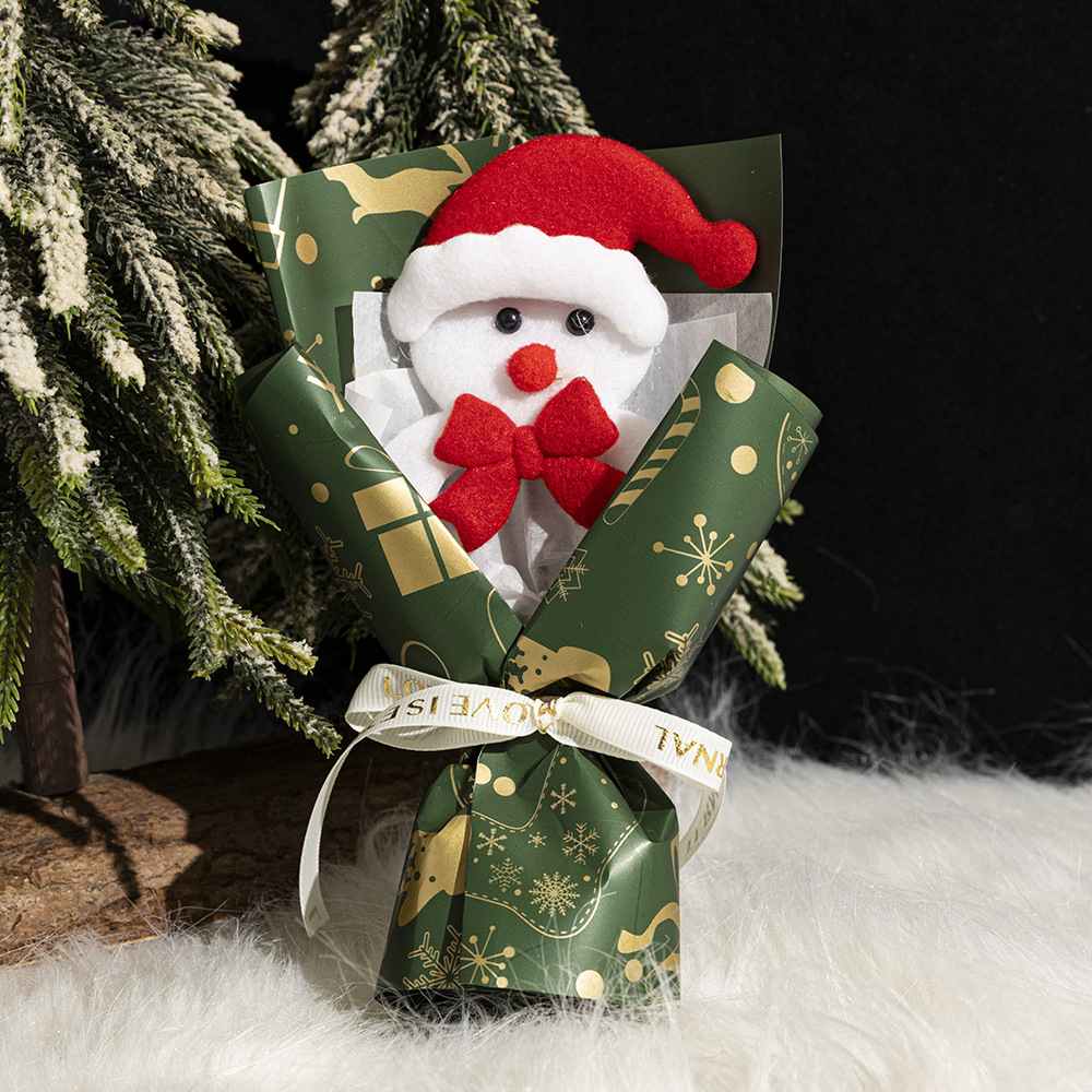 Handmade Pipe Cleaner Christmas Mini Bouquet Santa Snowman Xmas Ornaments Finished Table Decorations For Gift Box Matching Christmas Eve Home Decor photo 5