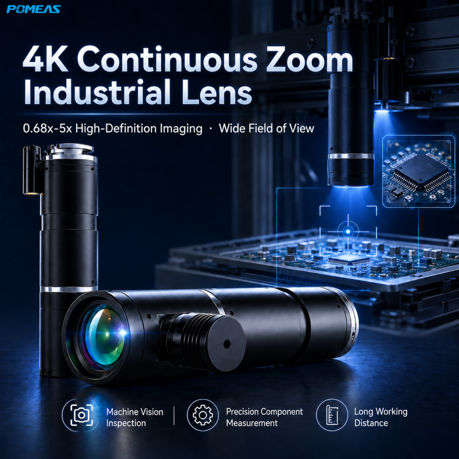 High Precision Pomeas 4K Microscope Lens 0.68x-5x Continuous Zoom Lens For Machine Vision System Digital Optical Measuring photo 6
