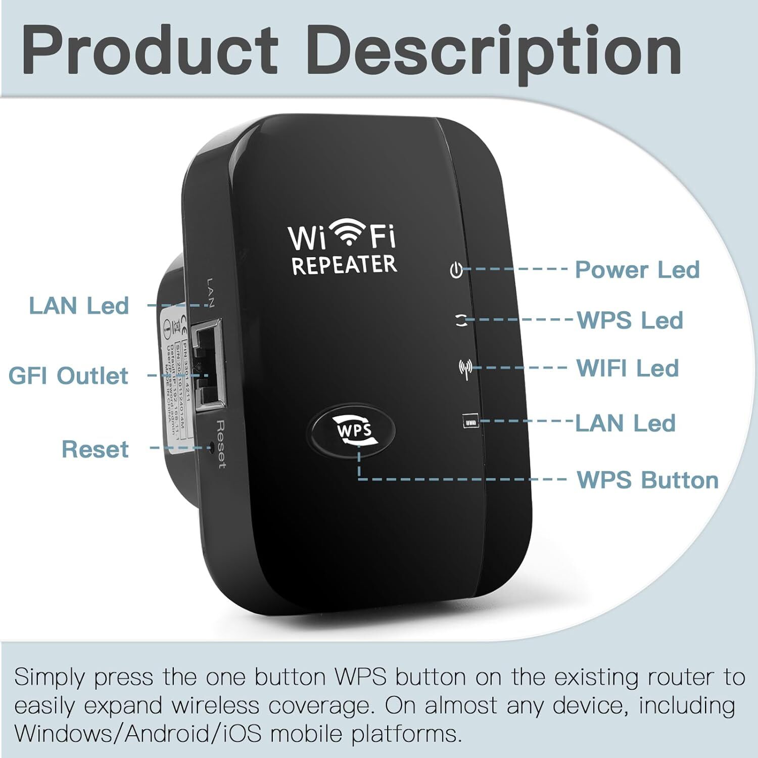 Wifi Repeater Wireless Signal Amplifier Extended Network Enhancer EU US Home Router 300m Through The Wall Bedroom Receive Moving photo 4